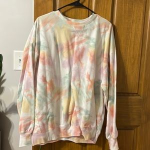 Women’s size large, long sleeved, tie-dyed sweatshirt